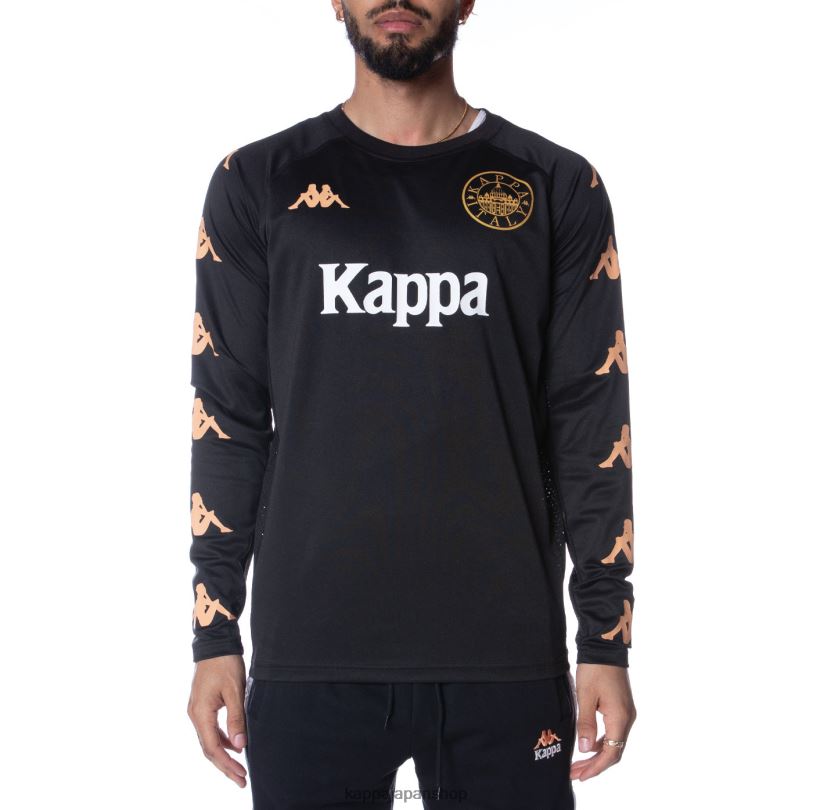 Kappa 男性 本物のフレデリックジャージ 漆黒 480LJ212