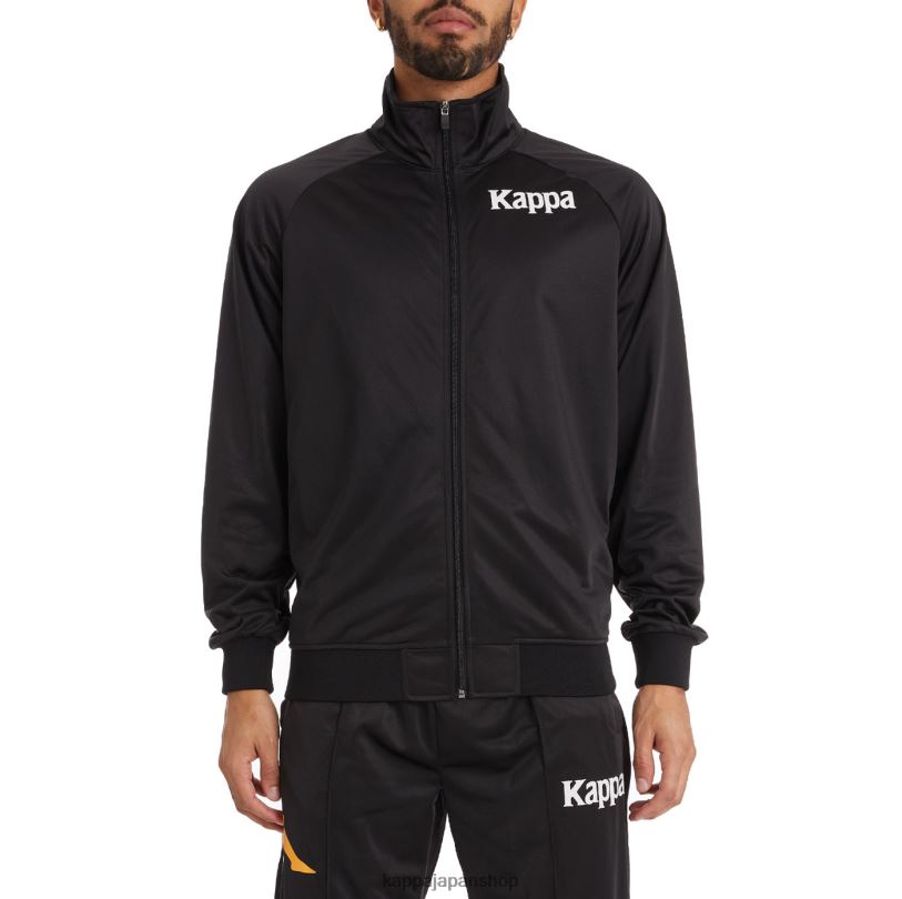 Kappa 男性 オーセンティックアンゴストトラックジャケット ブラックスモークオレンジ 480LJ9