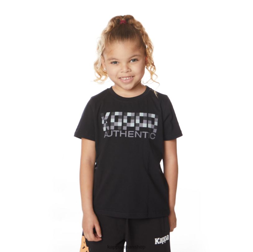 Kappa 子供たち キッズオーセンティックリバーTシャツ ブラックジェット 480LJ646