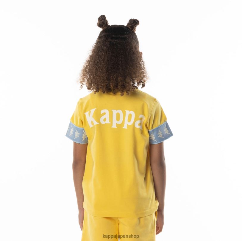 Kappa 子供たち キッズ222バンダ虹2 Tシャツ 黄色、水色 480LJ699