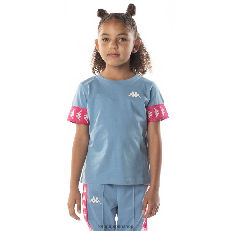 Kappa 子供たち キッズ222バンダ虹2 Tシャツ ライトブルーピンク 480LJ700