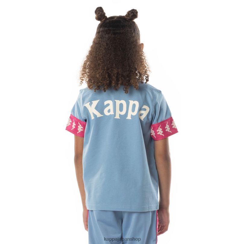 Kappa 子供たち キッズ222バンダ虹2 Tシャツ ライトブルーピンク 480LJ700