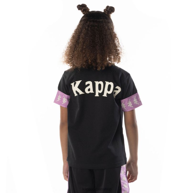Kappa 子供たち キッズ222バンダ虹2 Tシャツ 黒煙バイオレット 480LJ702