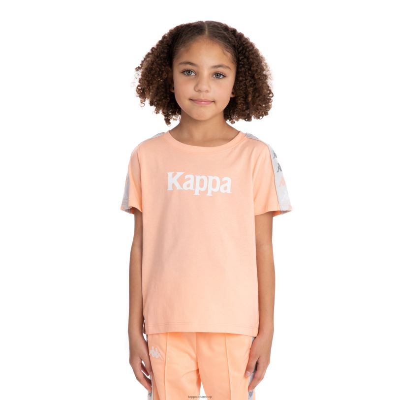 Kappa 子供たち キッズ222バンダデト2 Tシャツ 桃 480LJ731
