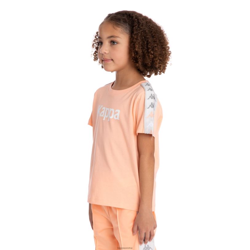 Kappa 子供たち キッズ222バンダデト2 Tシャツ 桃 480LJ731