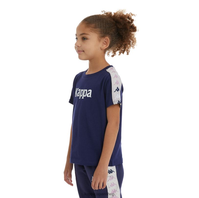 Kappa 子供たち キッズ222バンダデト2 Tシャツ 海軍 480LJ732