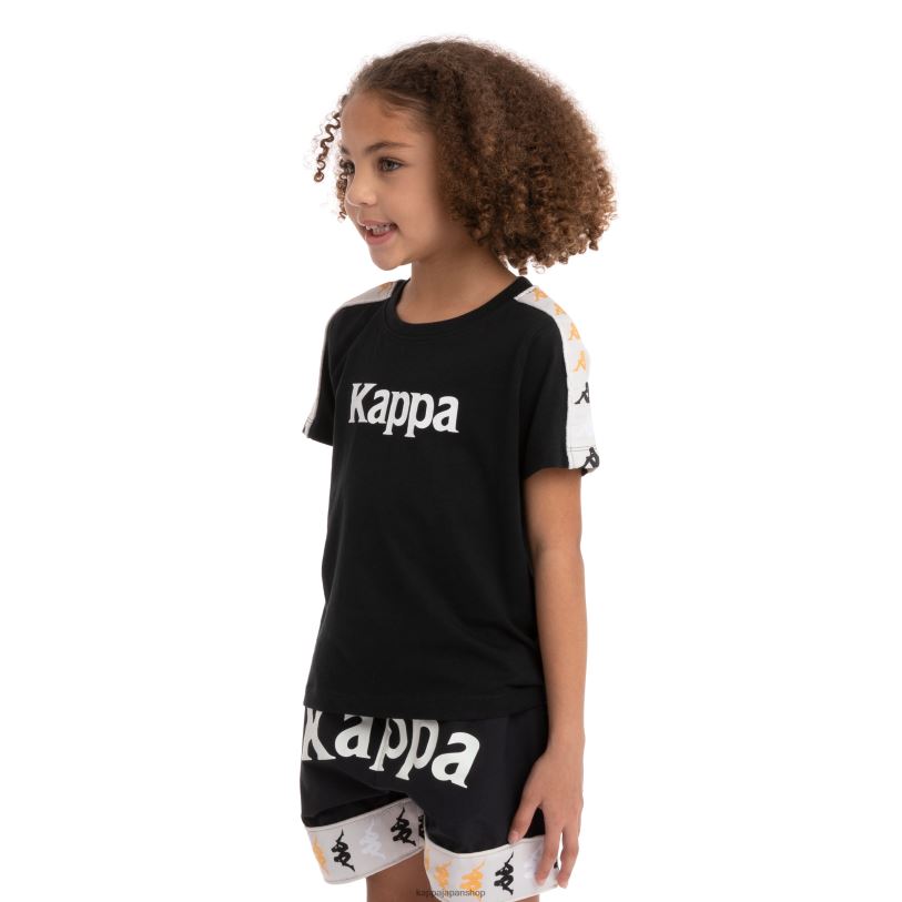 Kappa 子供たち キッズ222バンダデト2 Tシャツ 黒い煙 480LJ733