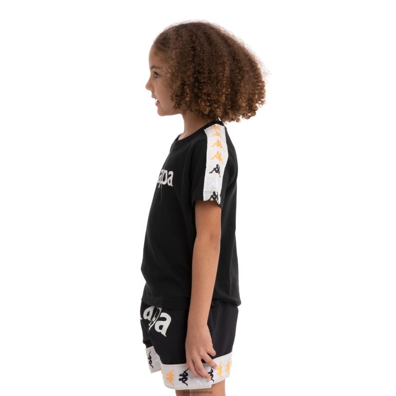 Kappa 子供たち キッズ222バンダデト2 Tシャツ 黒い煙 480LJ733