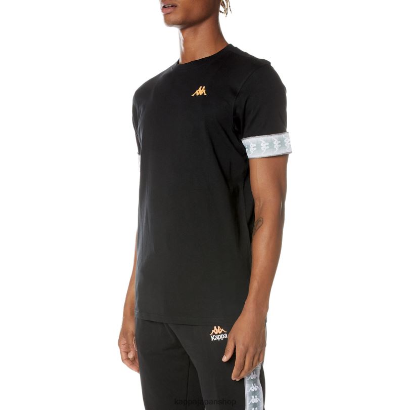 Kappa 男性 222 バンダ トービー Tシャツ 漆黒 480LJ131