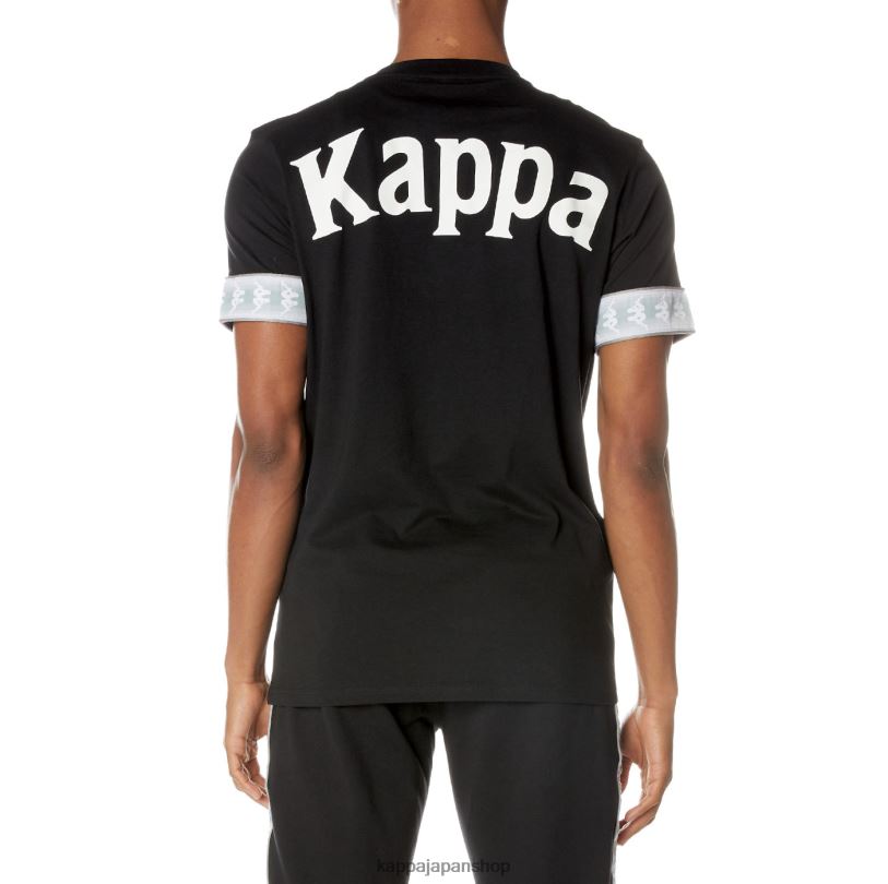 Kappa 男性 222 バンダ トービー Tシャツ 漆黒 480LJ131