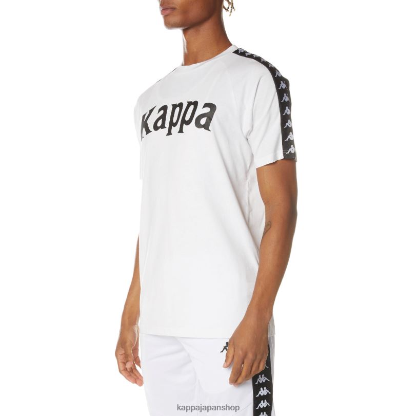 Kappa 男性 222 バンダバリマ Tシャツ 白黒白 480LJ192