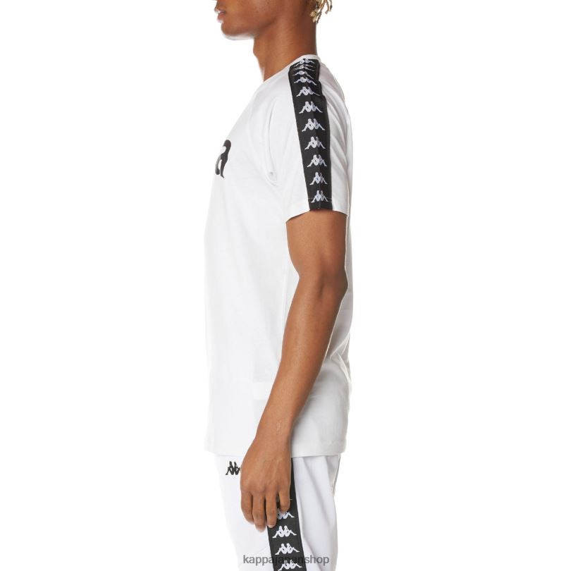 Kappa 男性 222 バンダバリマ Tシャツ 白黒白 480LJ192