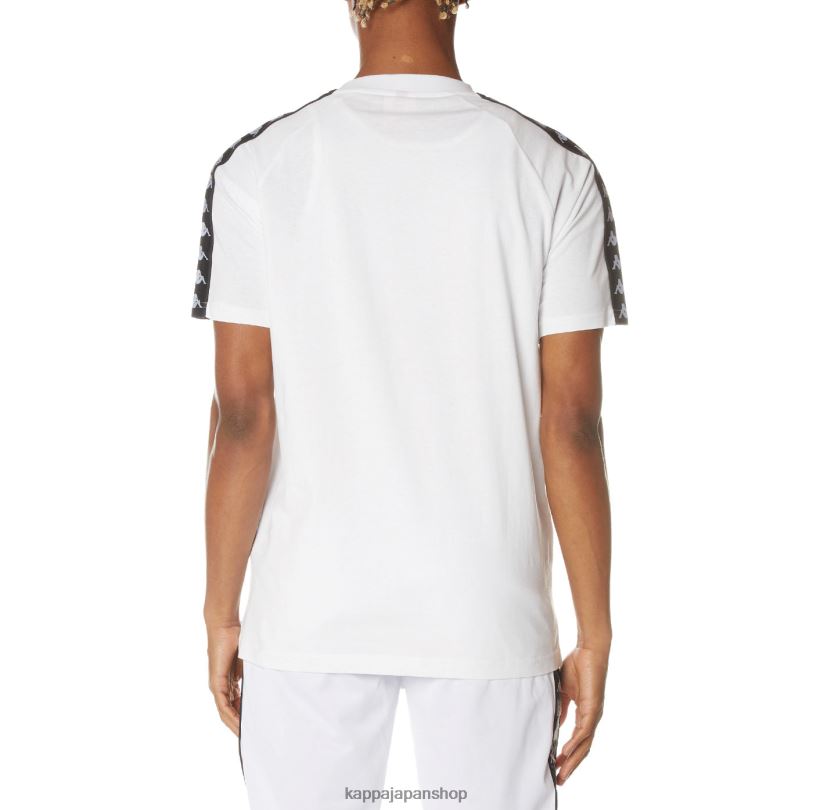 Kappa 男性 222 バンダバリマ Tシャツ 白黒白 480LJ192