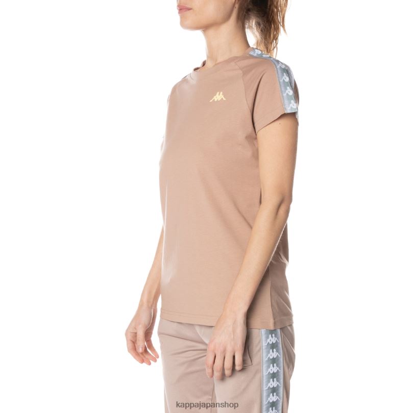 Kappa 女性 222 バンダガパン Tシャツ ベージュ 480LJ381