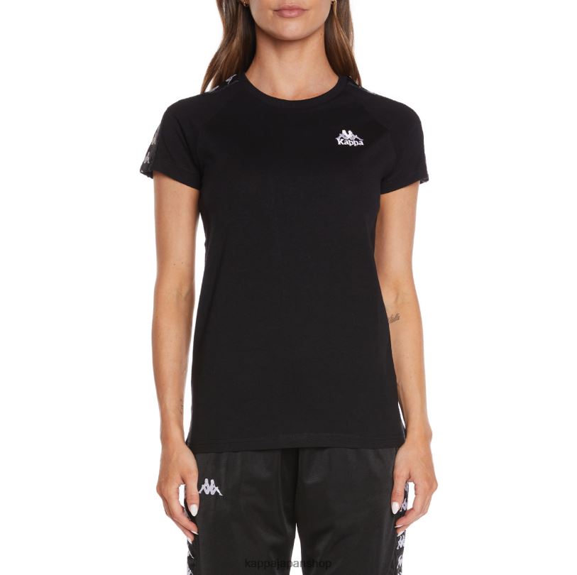 Kappa 女性 222 バンダ・アパン Tシャツ 黒 480LJ384