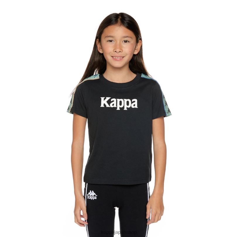 Kappa 子供たち キッズ 222 バンダ マース Tシャツ 黒煙セージ 480LJ660