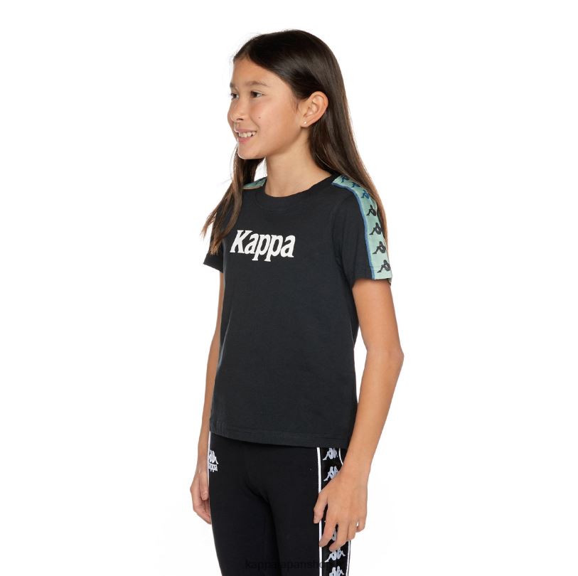 Kappa 子供たち キッズ 222 バンダ マース Tシャツ 黒煙セージ 480LJ660
