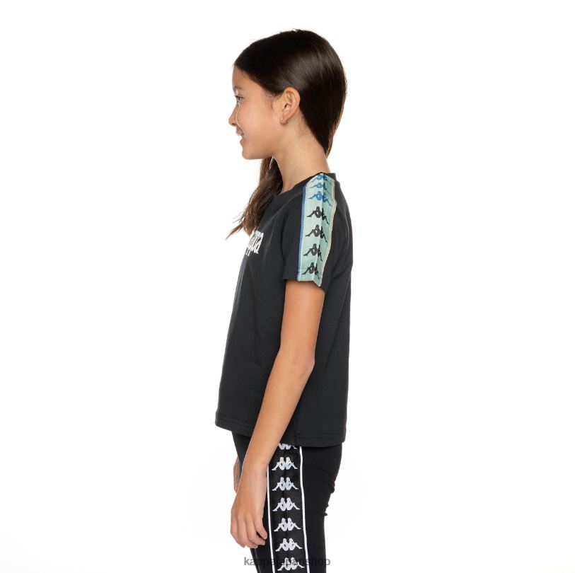 Kappa 子供たち キッズ 222 バンダ マース Tシャツ 黒煙セージ 480LJ660