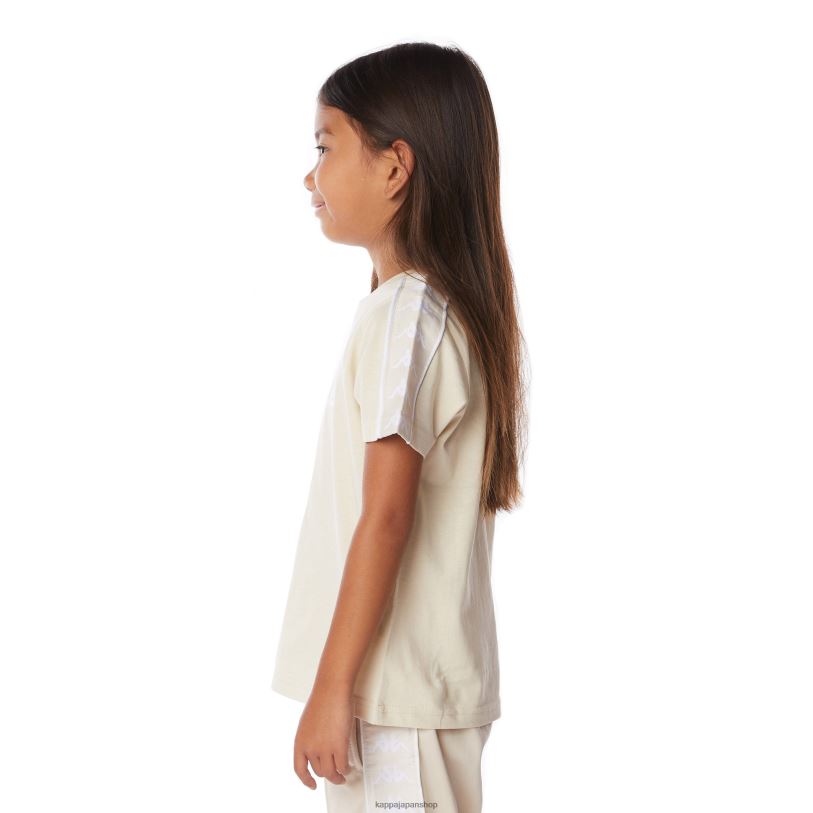Kappa 子供たち キッズ222バンダトリオTシャツ ベージュ 480LJ670