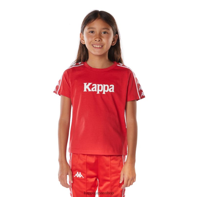 Kappa 子供たち キッズ222バンダトリオTシャツ 赤 480LJ671