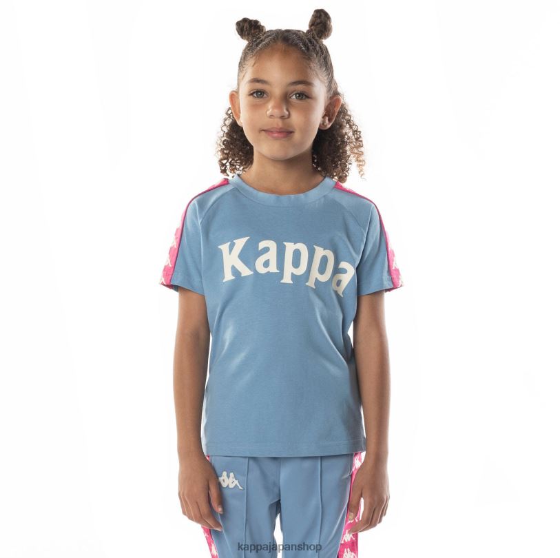Kappa 子供たち キッズ 222 バンダ バリマ Tシャツ ライトブルーピンク 480LJ696