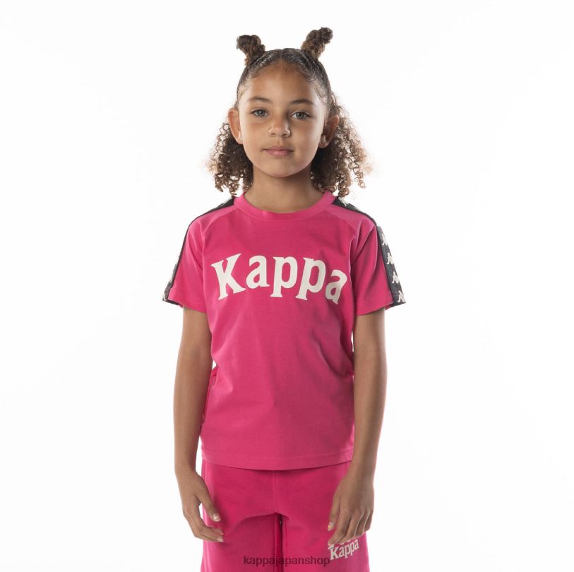 Kappa 子供たち キッズ 222 バンダ バリマ Tシャツ ピンクブラック 480LJ697