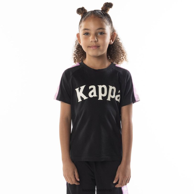 Kappa 子供たち キッズ 222 バンダ バリマ Tシャツ 黒煙バイオレット 480LJ698