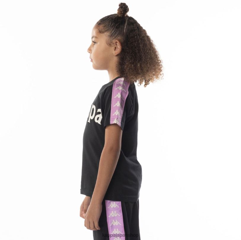 Kappa 子供たち キッズ 222 バンダ バリマ Tシャツ 黒煙バイオレット 480LJ698