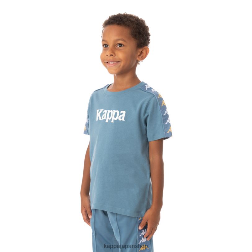 Kappa 子供たち キッズ 222 バンダ ベンドシン T シャツ ライトブルー 480LJ764