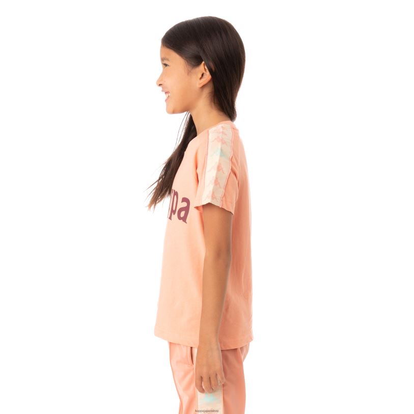 Kappa 子供たち キッズ222バンダデトTシャツ ピンクコーラル 480LJ778