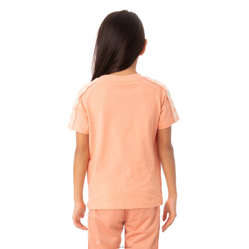 Kappa 子供たち キッズ222バンダデトTシャツ ピンクコーラル 480LJ778