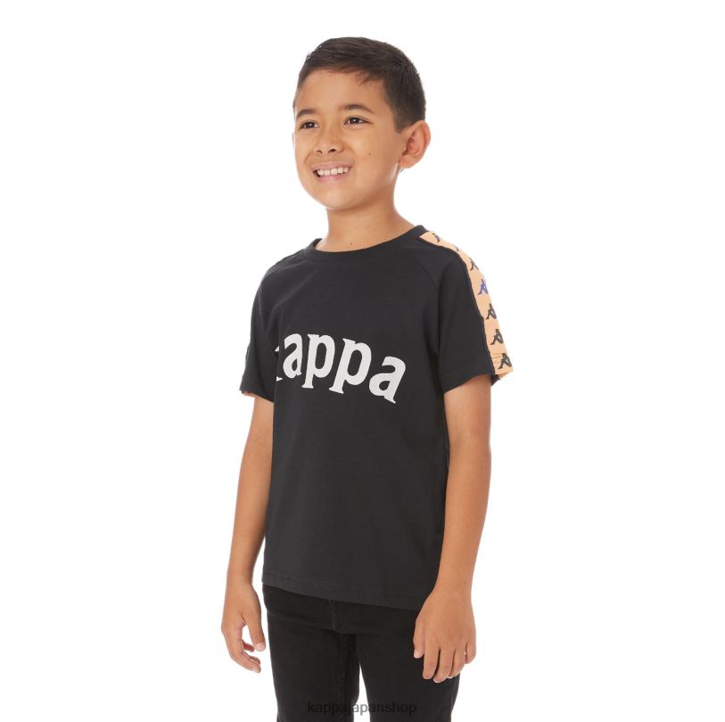 Kappa 子供たち キッズ222バンダデトTシャツ 黒 480LJ779