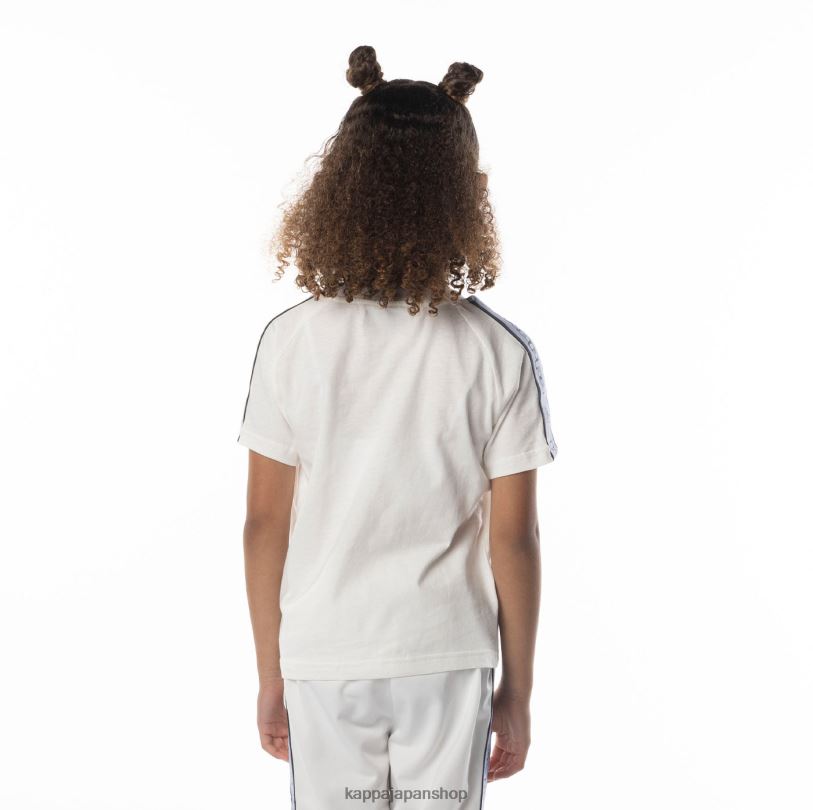 Kappa 子供たち キッズロゴテープ アヴィレック 2 Tシャツ 白青 480LJ683