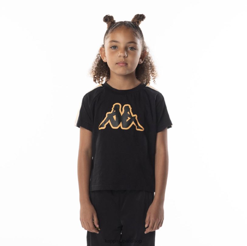 Kappa 子供たち キッズロゴテープ アヴィレック 2 Tシャツ ブラックスモークオレンジ 480LJ685
