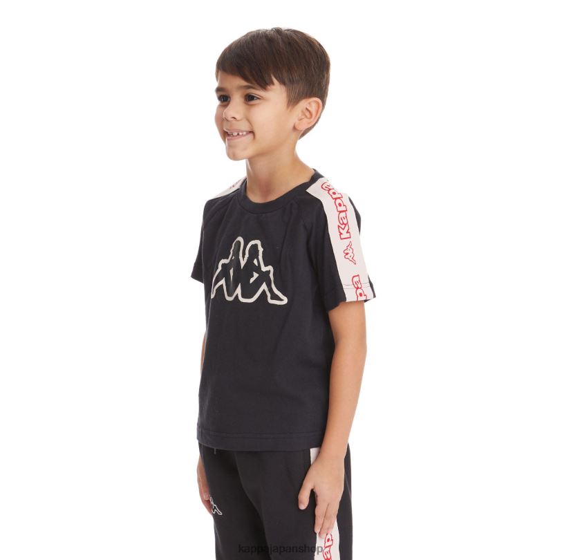 Kappa 子供たち キッズロゴテープ アヴィレック 2 Tシャツ 黒い煙 480LJ739