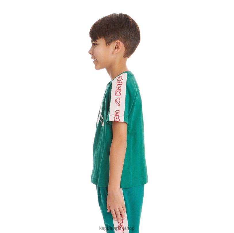 Kappa 子供たち キッズロゴテープ アヴィレック 2 Tシャツ 濃い緑色 480LJ751