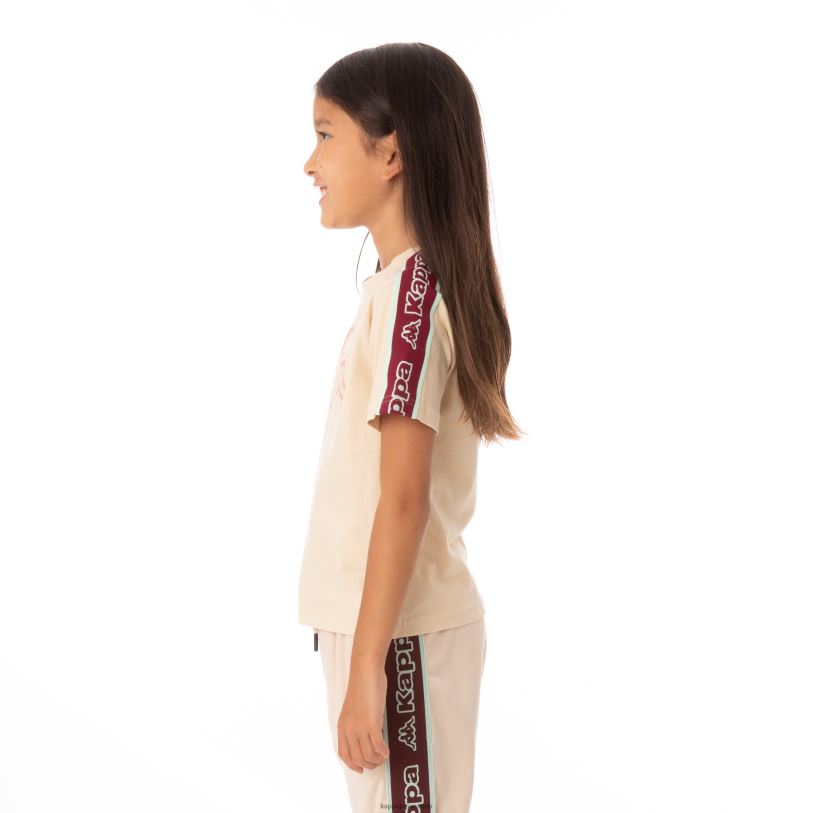 Kappa 子供たち キッズロゴテープ アヴィレック 2 Tシャツ ベージュ 480LJ770