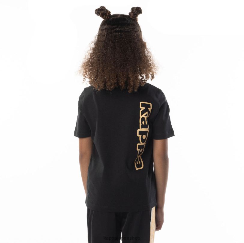 Kappa 子供たち キッズロゴAomix Tシャツ ブラックスモークオレンジ 480LJ678