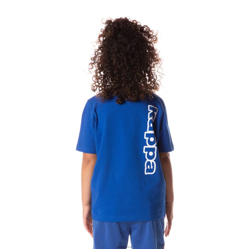 Kappa 子供たち キッズロゴテープAomix Tシャツ 青 480LJ703