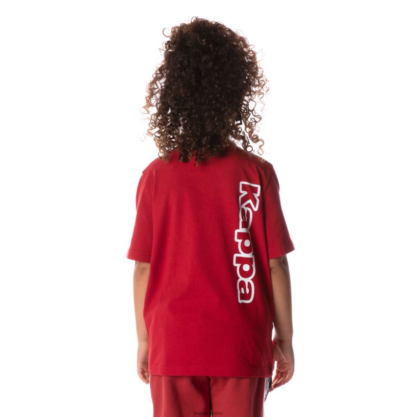 Kappa 子供たち キッズロゴテープAomix Tシャツ 赤 480LJ704