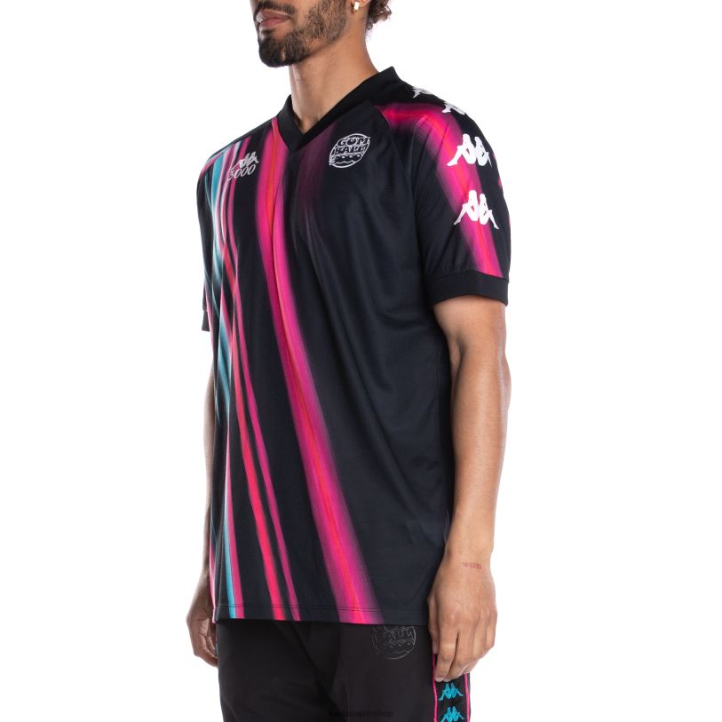 Kappa 男性 本物のガムボール Gabz サッカー ジャージ ブラックピンク 480LJ193
