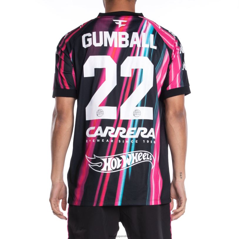 Kappa 男性 本物のガムボール Gabz サッカー ジャージ ブラックピンク 480LJ193