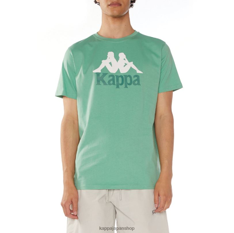 Kappa 男性 本物のエステッシ Tシャツ 緑 480LJ106