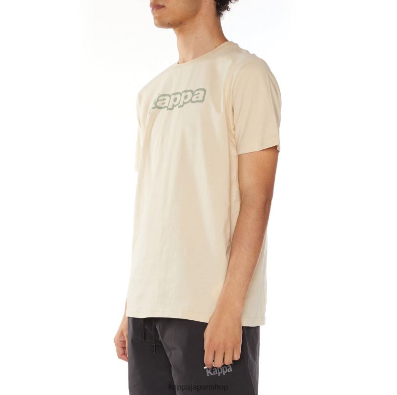 Kappa 男性 ロゴ オニス Tシャツ ベージュ 480LJ114