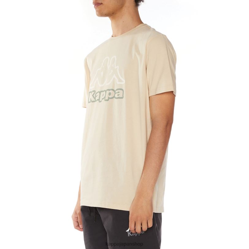 Kappa 男性 オステッソ ロゴ Tシャツ ベージュ 480LJ115