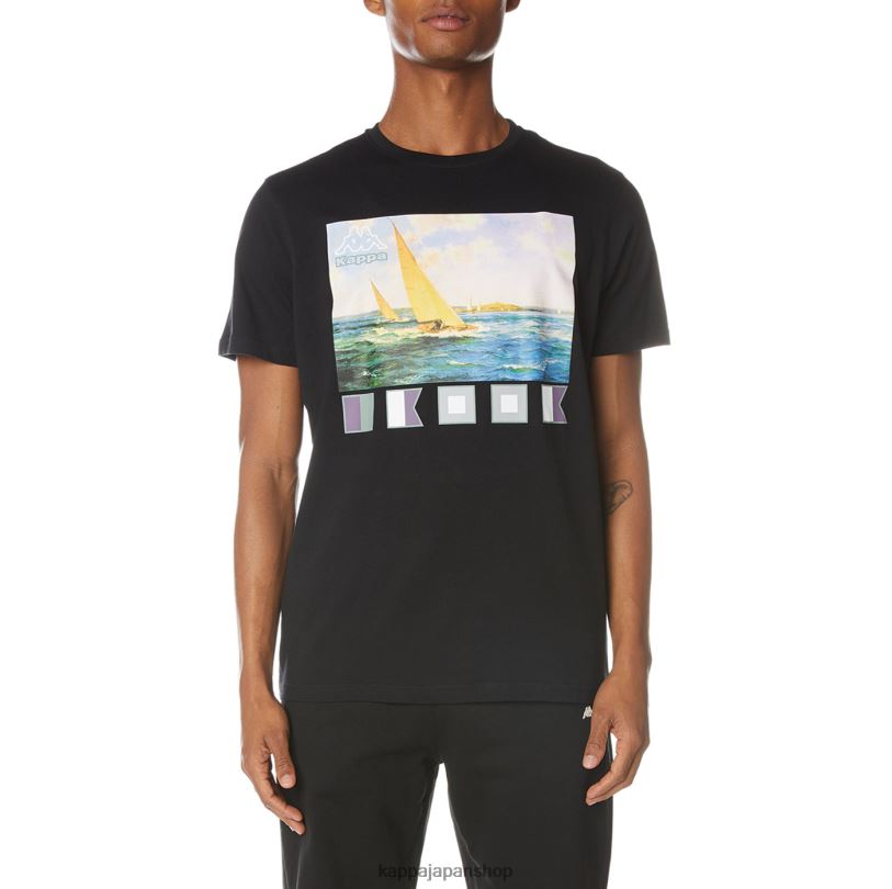 Kappa 男性 セージTシャツ ブラックジェット 480LJ121
