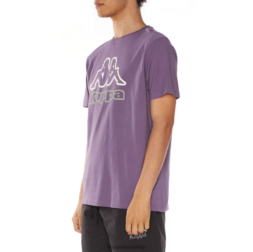 Kappa 男性 オステッソ ロゴ Tシャツ バイオレット 480LJ122