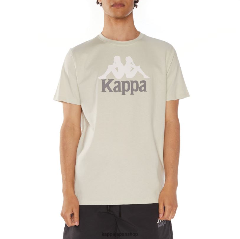 Kappa 男性 本物のエステッシ Tシャツ グレーホワイト 480LJ127