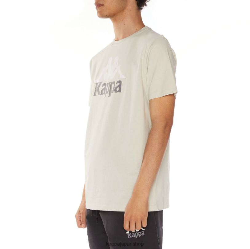Kappa 男性 本物のエステッシ Tシャツ グレーホワイト 480LJ127