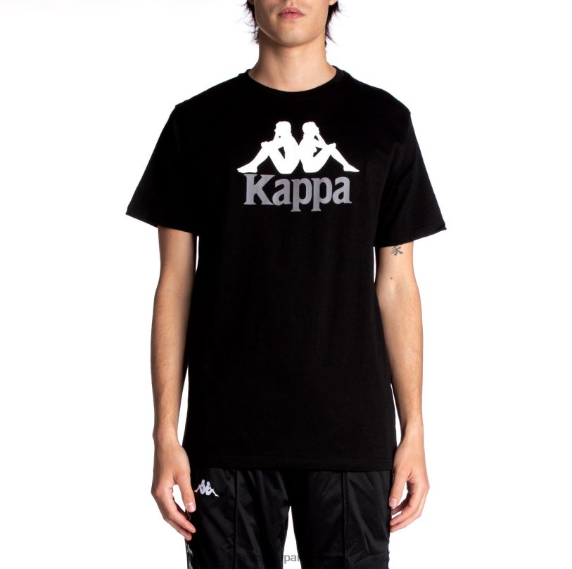 Kappa 男性 本物のエステッシ Tシャツ ブラックジェット 480LJ128